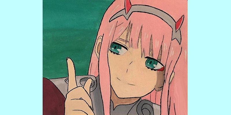 60min Anime Art Lesson Zero Two Online Kids Classes (Arts & Crafts